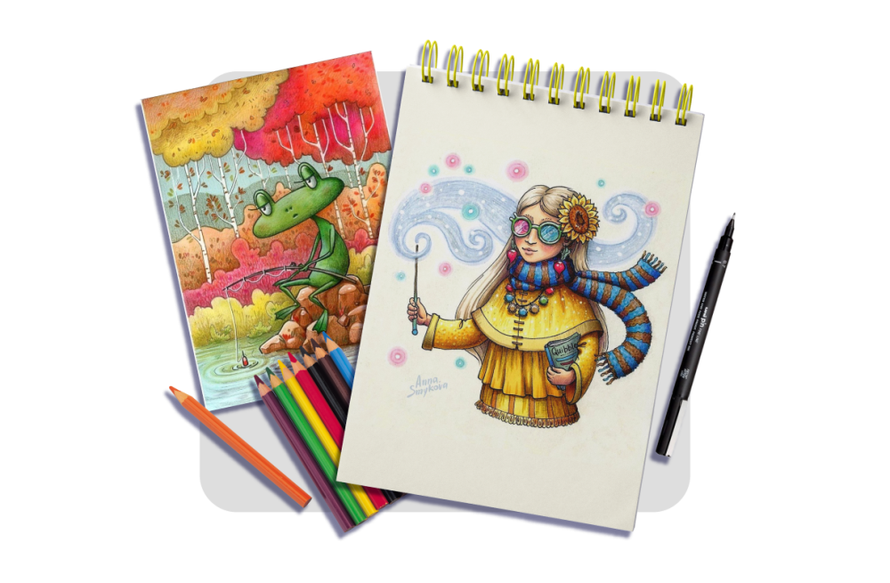 Персонажи и иллюстрация в ручной графике